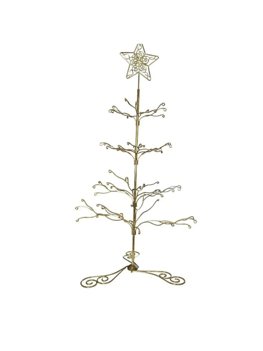 Brass Ornament Christmas Tree Star Topper 36" Holiday Decor
